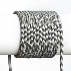 RENDL FIT 3x0,75 1bm textilný kábel čierna/biela   R12216
