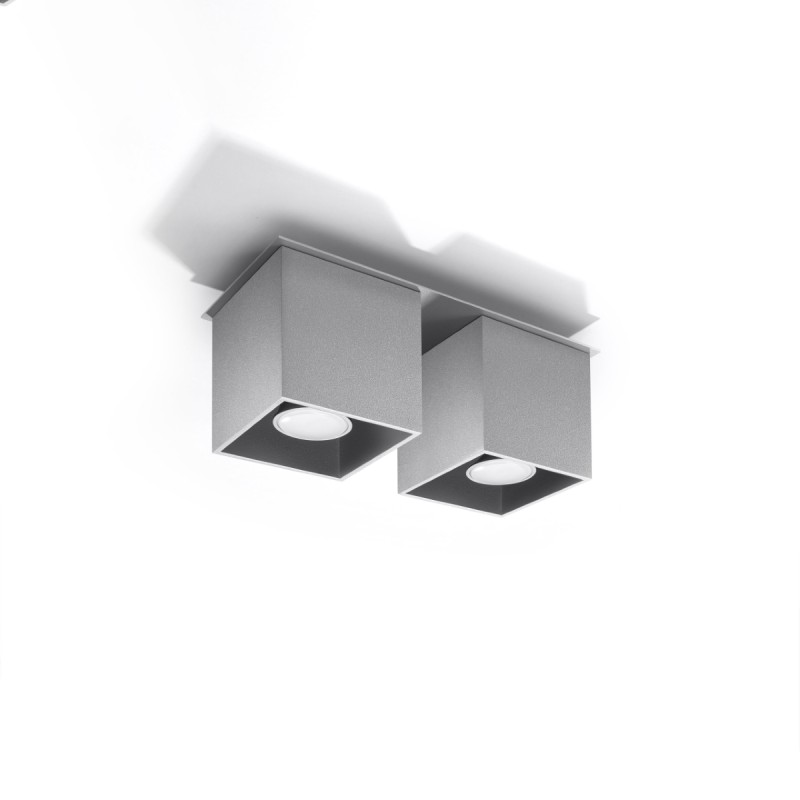 Sollux stropné svietidlo prisadené QUAD 2 sivé SL.0064