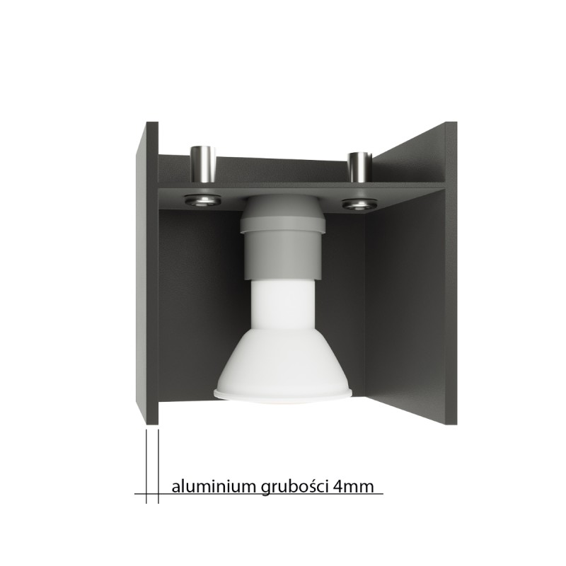 Sollux stropné svietidlo prisadené QUAD 2 sivé SL.0064