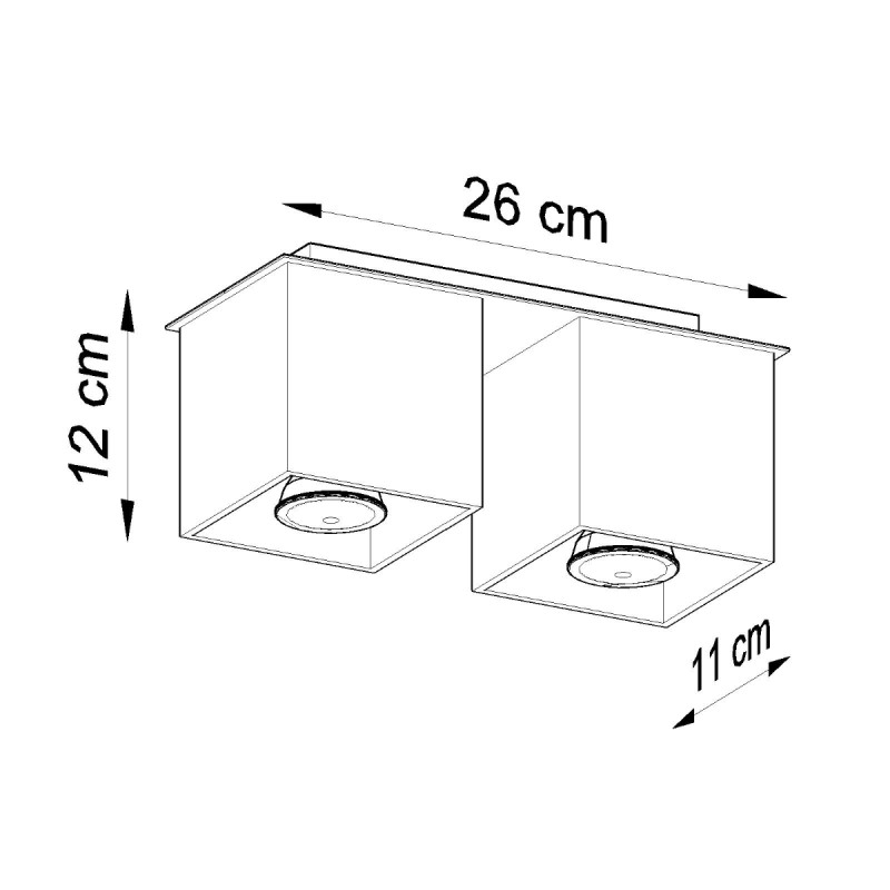 Sollux stropné svietidlo prisadené QUAD 2 sivé SL.0064