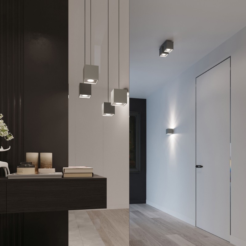 Sollux stropné svietidlo prisadené QUAD 2 sivé SL.0064