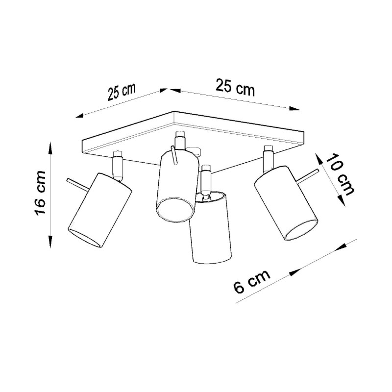 Sollux stropne bodové svietidlo spot RING 4 biele SL.0090