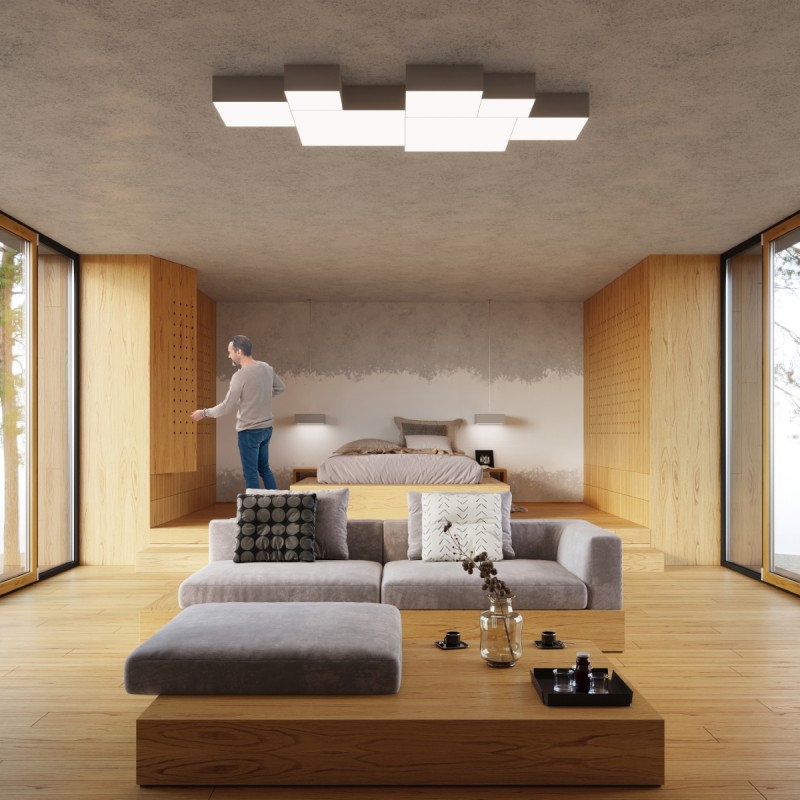Sollux stropné svietidlo prisadené HORUS 45 sivé SL.0140