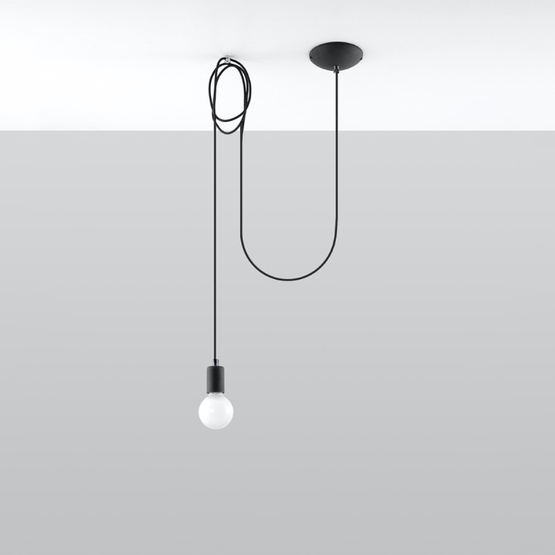 Sollux závesné svietidlo EDISON 1 čierne SL.0369