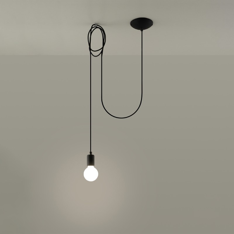 Sollux závesné svietidlo EDISON 1 čierne SL.0369