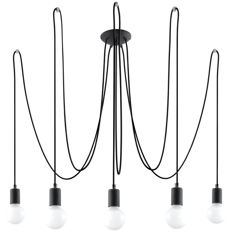 Sollux závesné svietidlo EDISON 5 čierne SL.0371