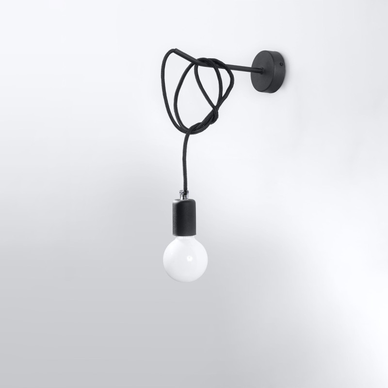 Sollux nástenné svietidlo EDISON čierne SL.0373