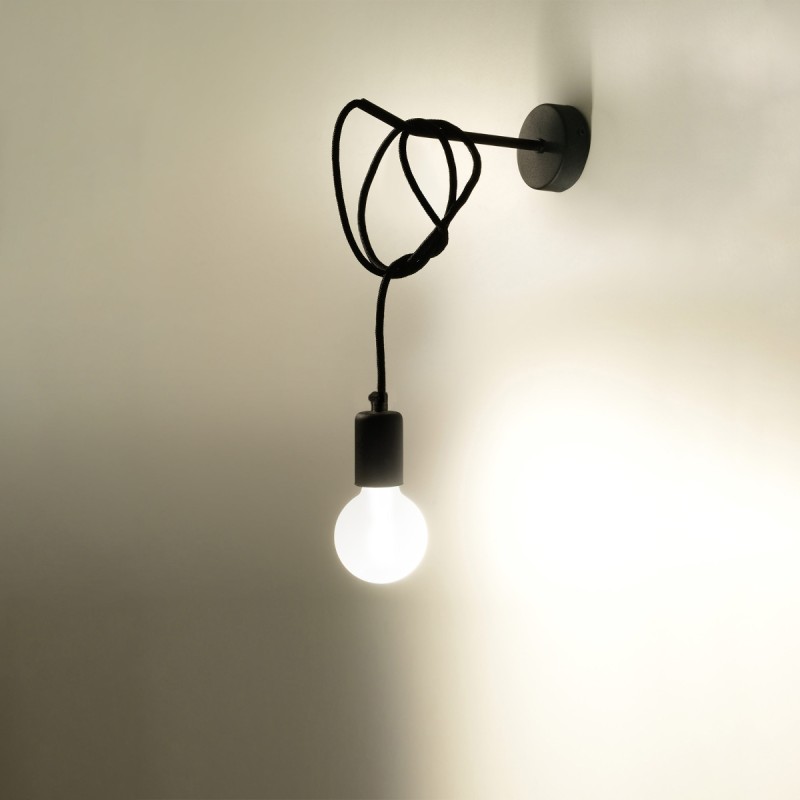 Sollux nástenné svietidlo EDISON čierne SL.0373