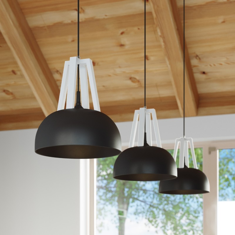 Sollux závesné svietidlo CASCO čierne/biele SL.0389