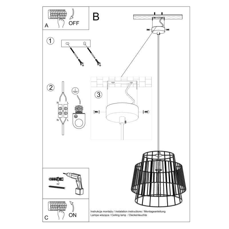 Sollux závesné svietidlo GATE biele SL.0662