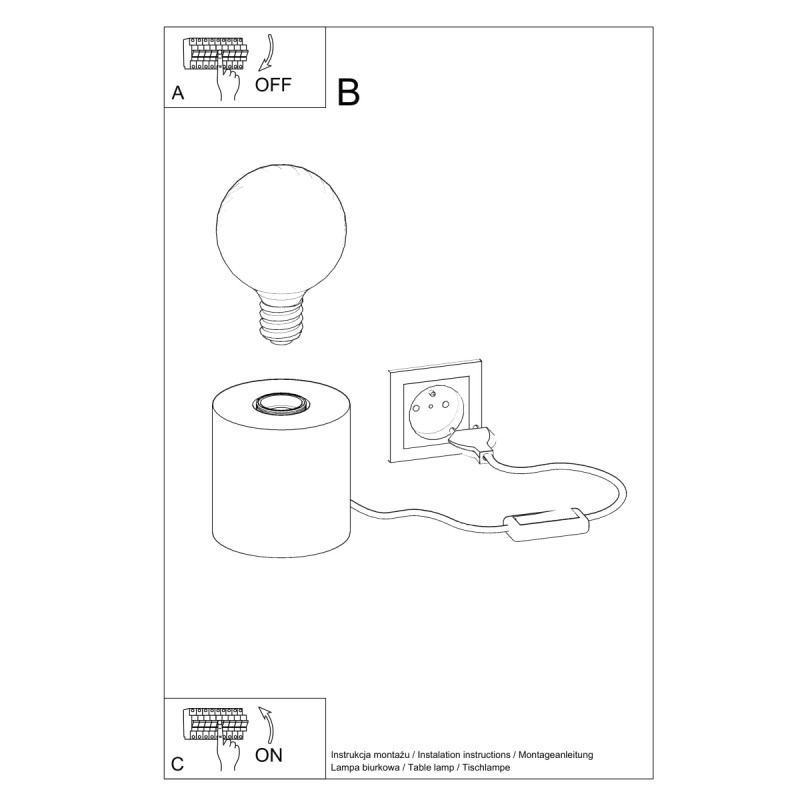 Sollux stolná lampa SALGADO concrete SL.0680