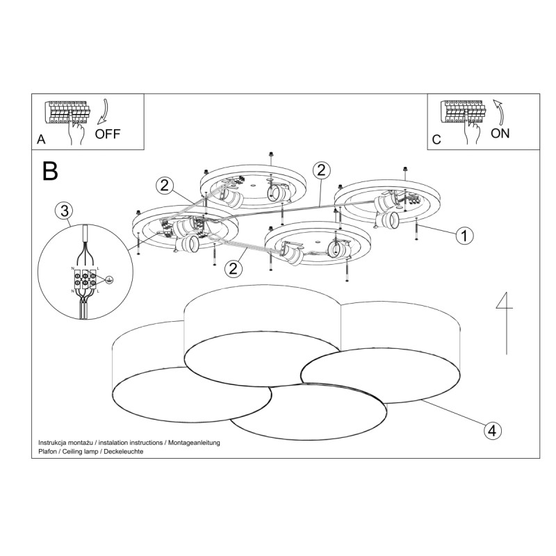 Sollux stropné svietidlo CIRCLE 4 white SL.1053