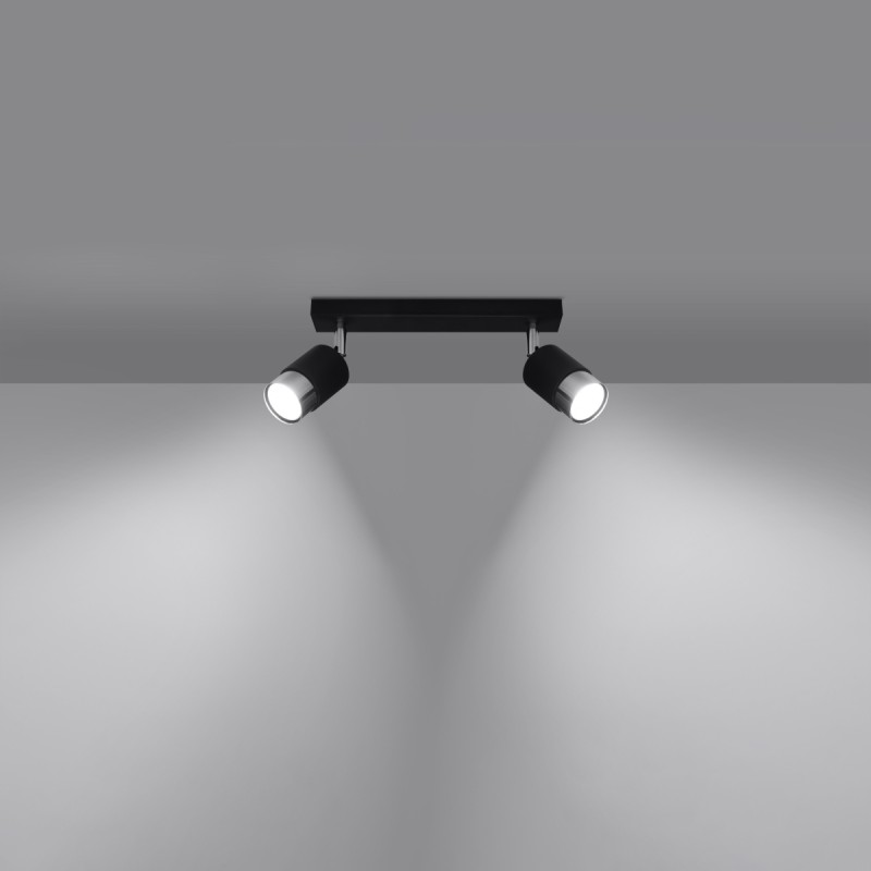 Sollux stropné svietidlo NERO 2 black/chrome SL.1065