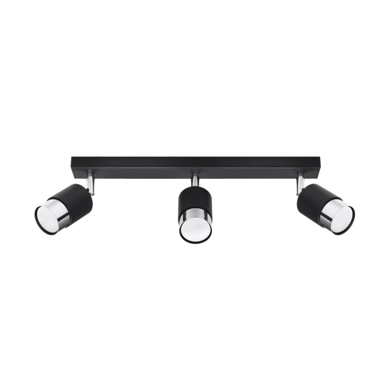 Sollux stropné svietidlo NERO 3 black/chrome SL.1066