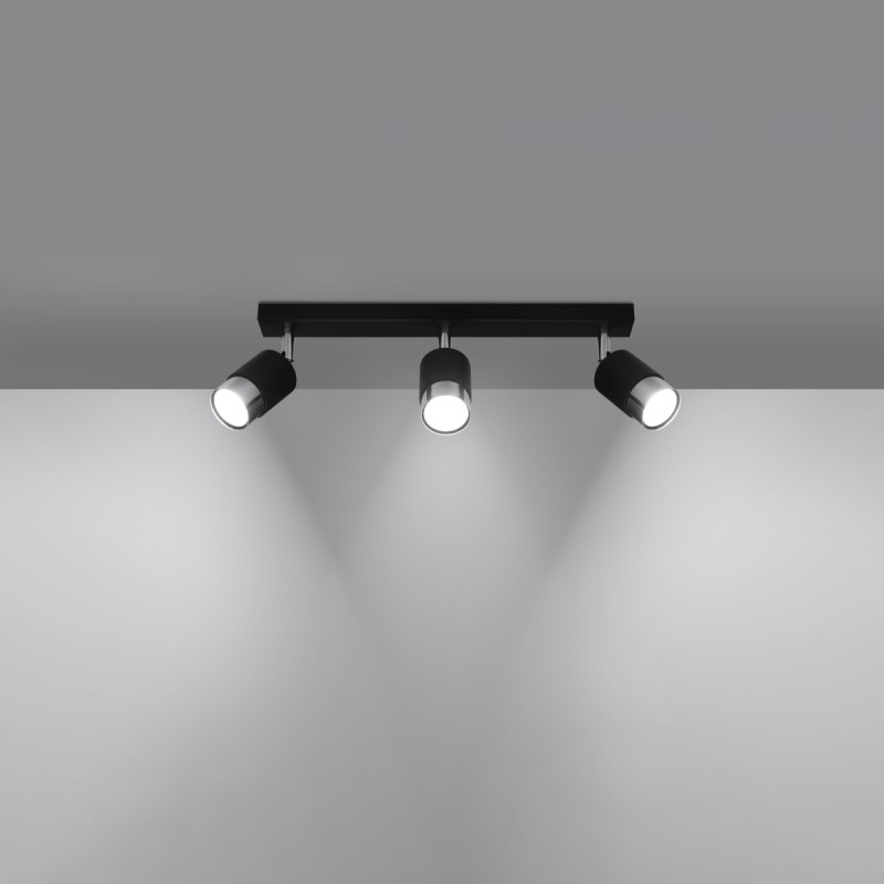 Sollux stropné svietidlo NERO 3 black/chrome SL.1066