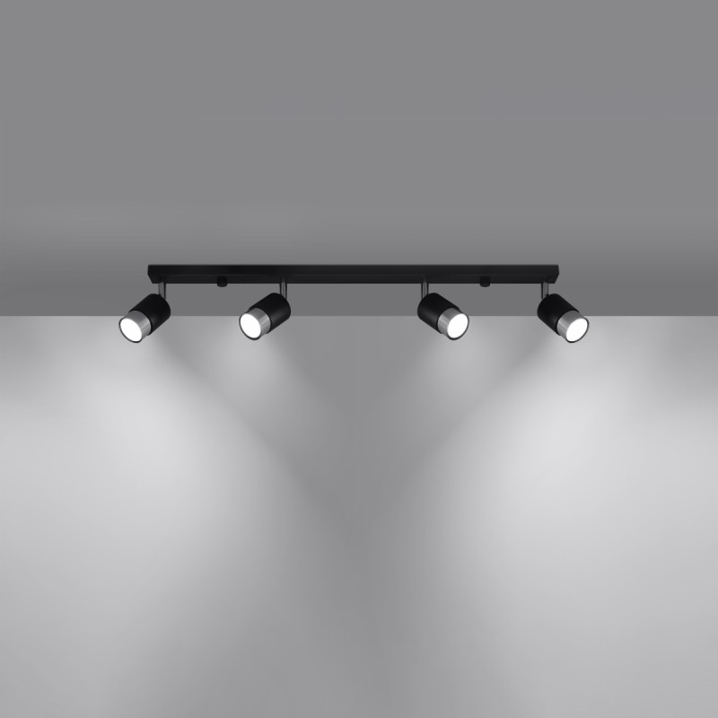 Sollux stropné svietidlo NERO 4 black/chrome SL.1067