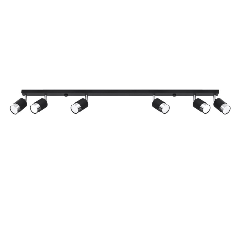 Sollux stropné svietidlo NERO 6 black/chrome SL.1068