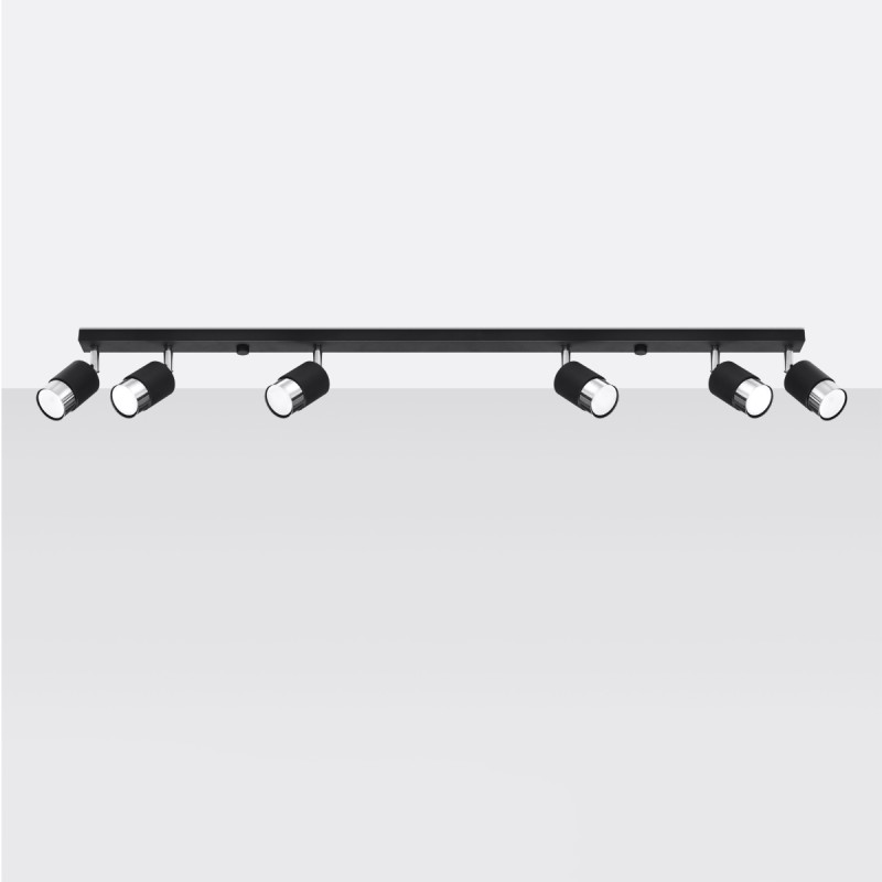 Sollux stropné svietidlo NERO 6 black/chrome SL.1068