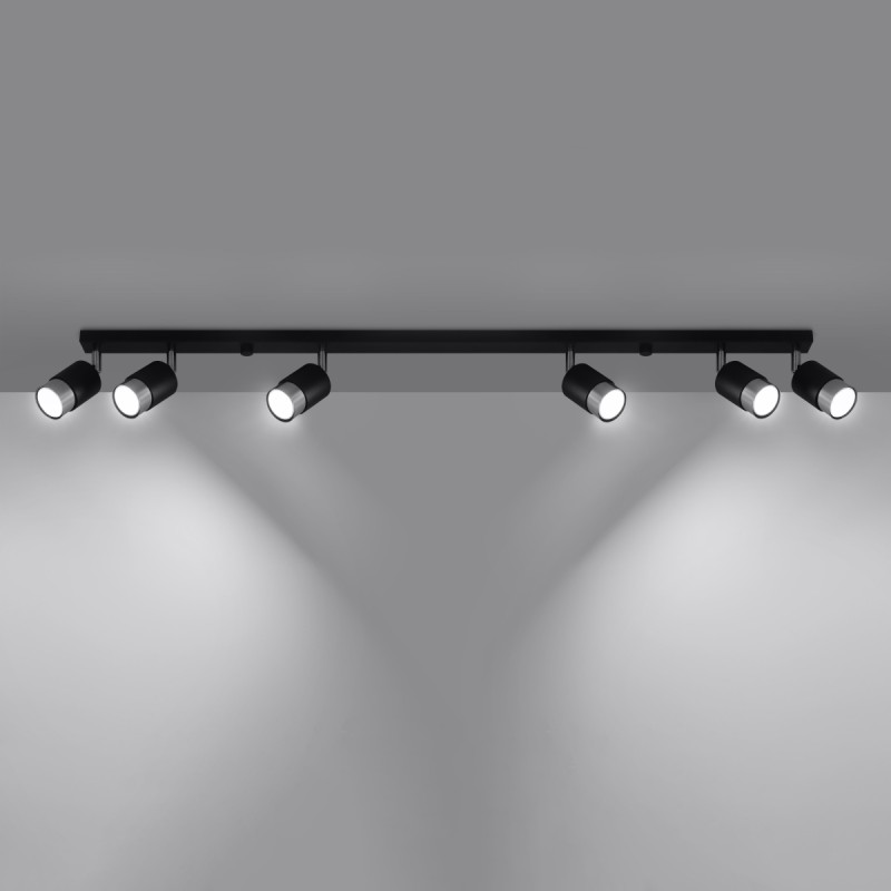 Sollux stropné svietidlo NERO 6 black/chrome SL.1068