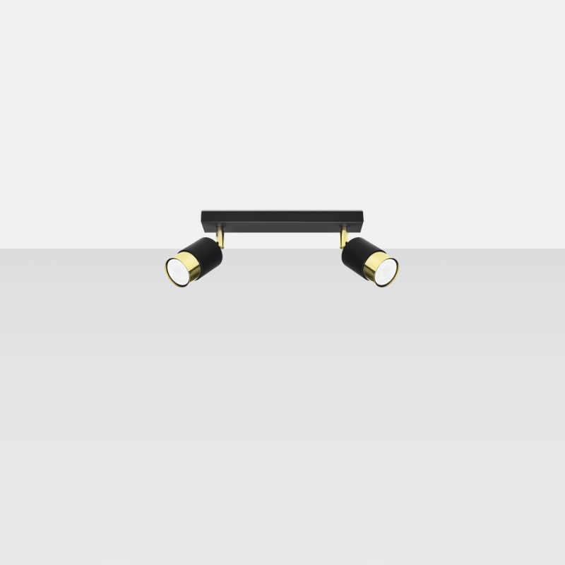 Sollux stropné svietidlo NERO 2 black/golden SL.1070