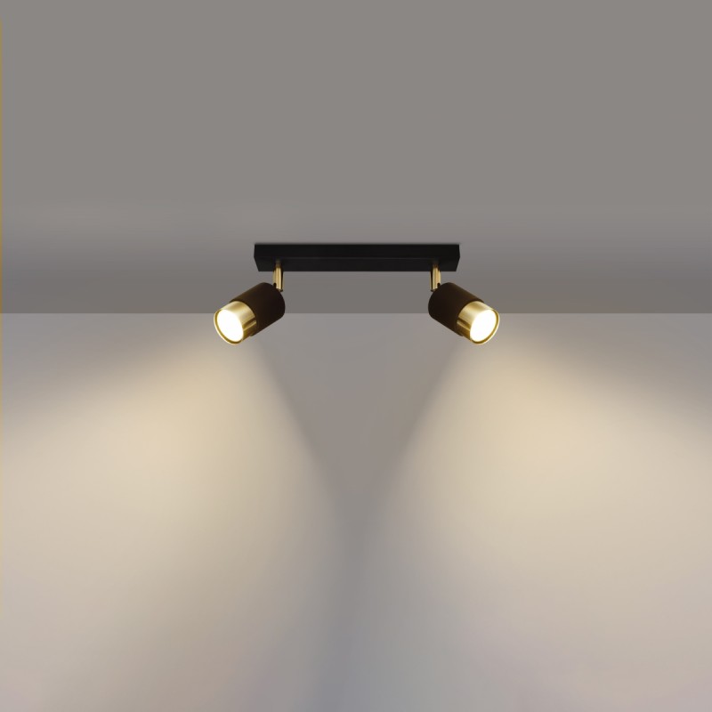 Sollux stropné svietidlo NERO 2 black/golden SL.1070