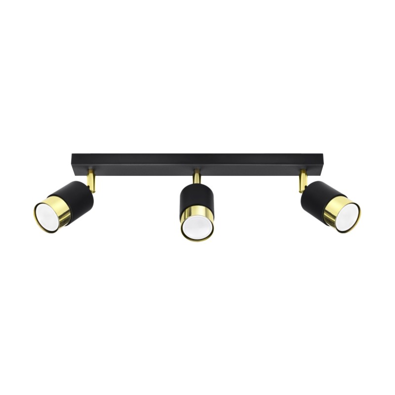 Sollux stropné svietidlo NERO 3 black/golden SL.1071
