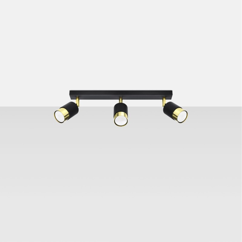 Sollux stropné svietidlo NERO 3 black/golden SL.1071