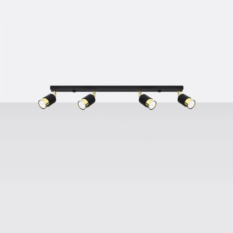 Sollux stropné svietidlo NERO 4 black/golden SL.1072