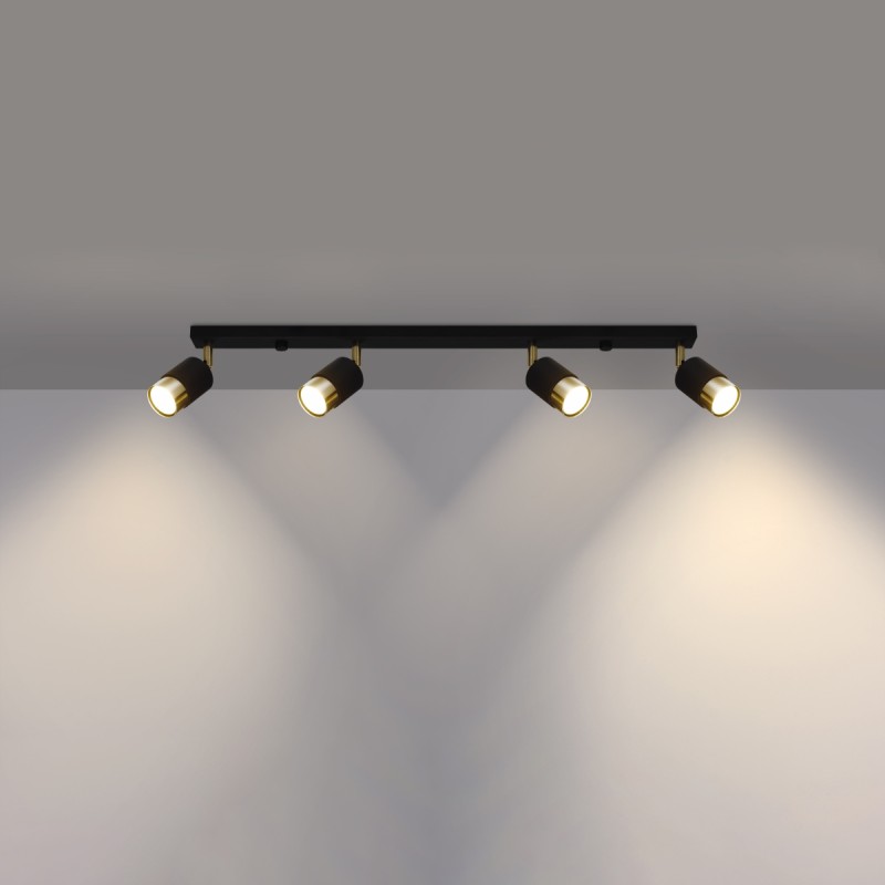 Sollux stropné svietidlo NERO 4 black/golden SL.1072