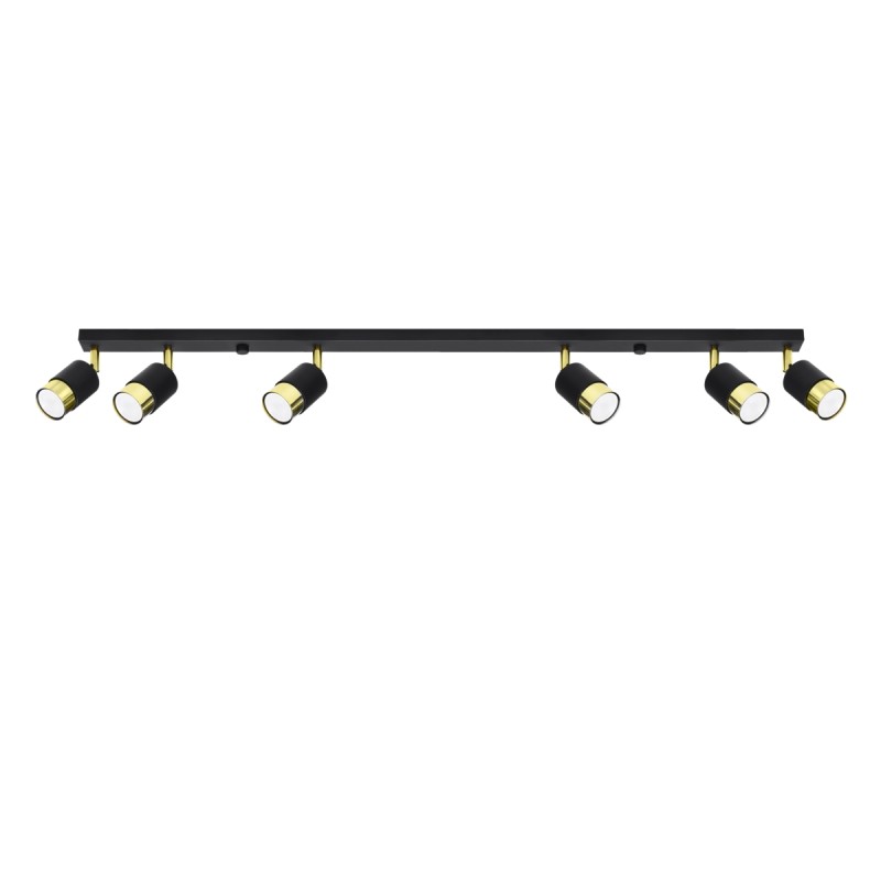 Sollux stropné svietidlo NERO 6 black/golden SL.1073