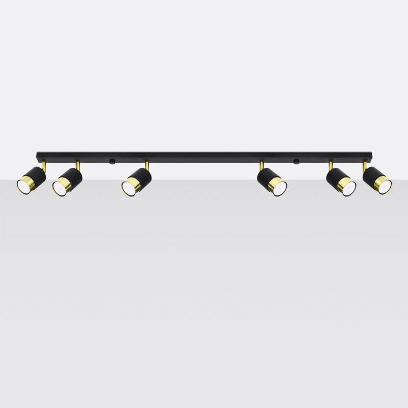Sollux stropné svietidlo NERO 6 black/golden SL.1073