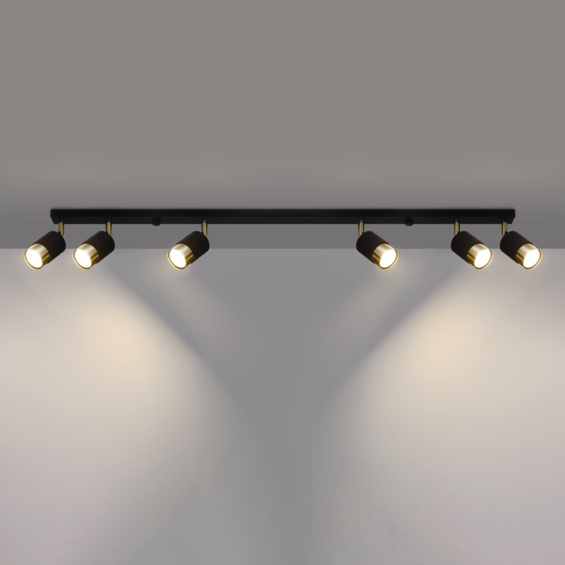 Sollux stropné svietidlo NERO 6 black/golden SL.1073