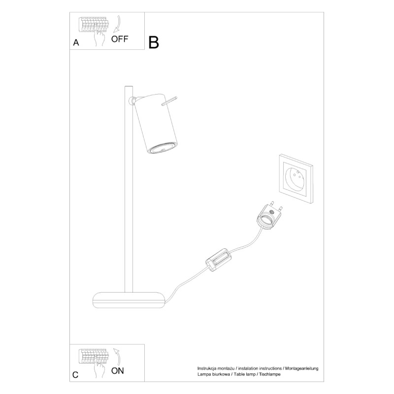 Sollux Stolná lampa RING biela