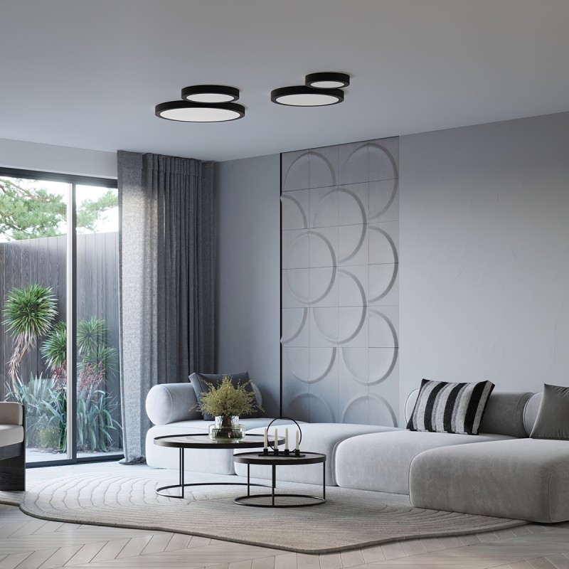 Sollux Stropné svietidlo ONYX 30 čierna LED 3000K
