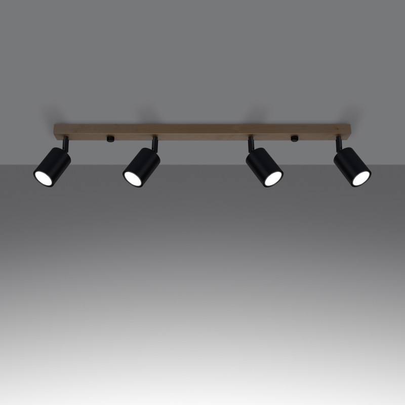 Sollux Stropné svietidlo VERDO 4 čierne