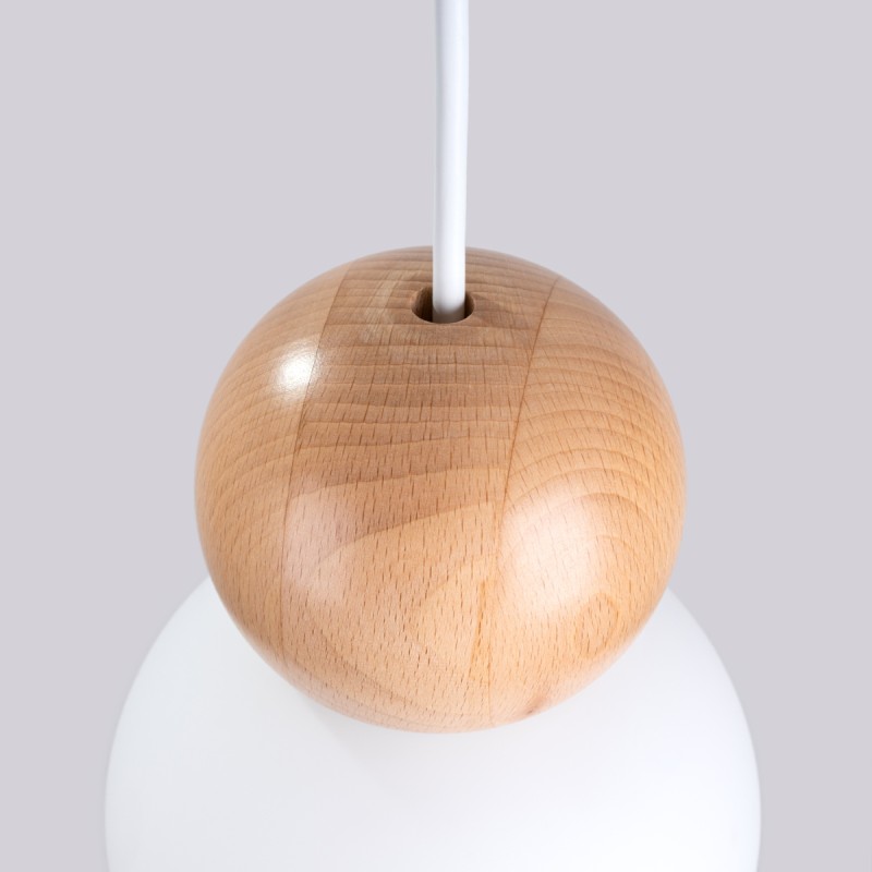 Sollux Hängeleuchte PEKKA 1 weiß/naturfarbenes Holz