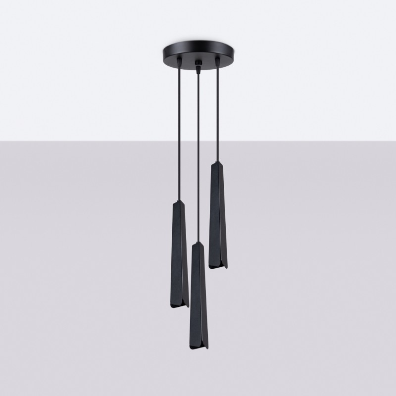 Sollux Hängeleuchte PRYSM 3P schwarz