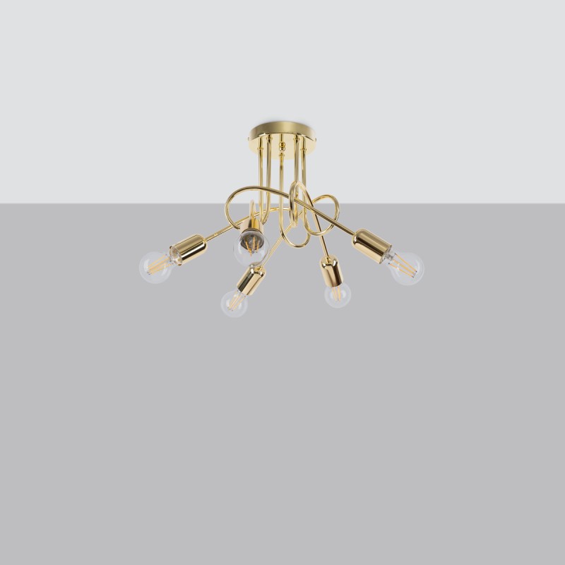 Sollux Luster LOOP 5 lesklý zlatý