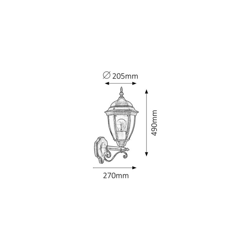 Rabalux vonkajšie nástenné svietidlo Toronto 8382