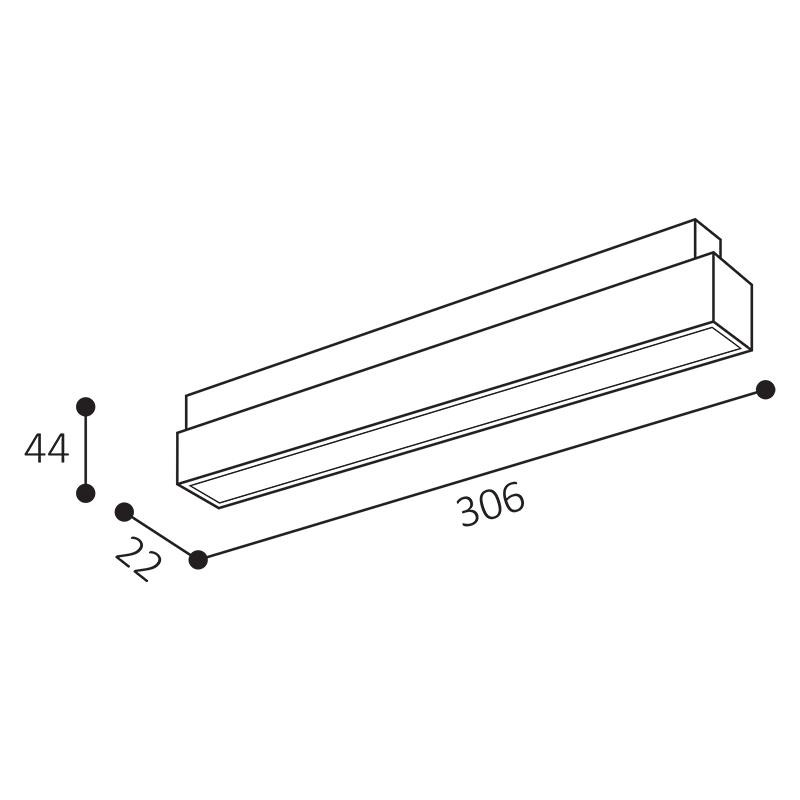 LED2 MAGLINE II 30, W 12W 3000K 6481031