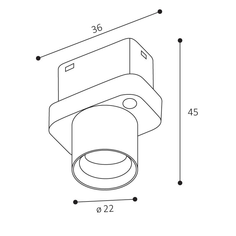 LED2 MAG SHOT, W 2W 3000K 6480631