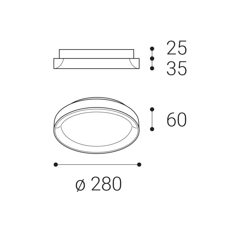 LED2 BELLA SLIM 28, G DALI/PUSH DIM 20W 2CCT 3000K/4000K 1274557D