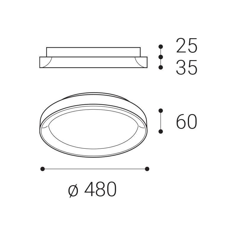 LED2 BELLA SLIM 48, G DALI/PUSH DIM 38W 2CCT 3000K/4000K 1271657D
