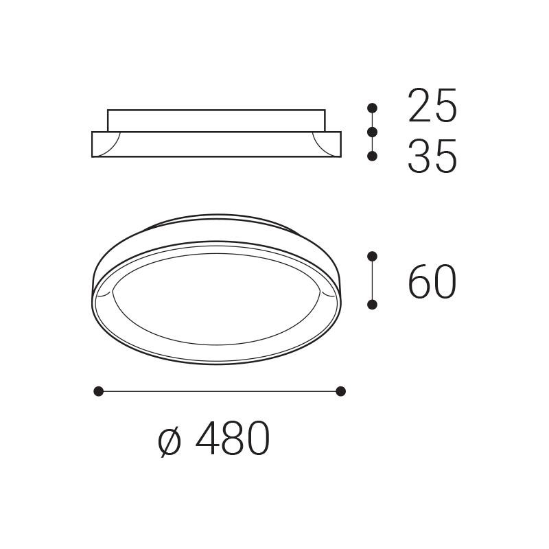 LED2 BELLA SLIM 48, G TRIAC DIM 38W 2CCT 3000K/4000K 1271657DT