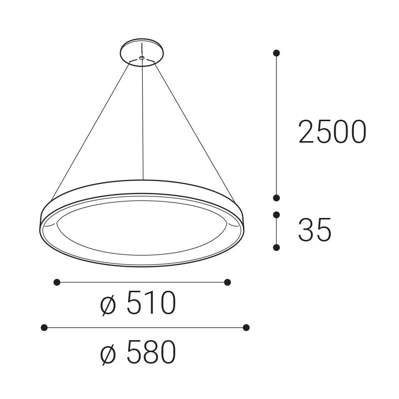LED2 BELLA SLIM 58 P-Z, G DALI/PUSH DIM 48W 2CCT 3000K/4000K 3273257D