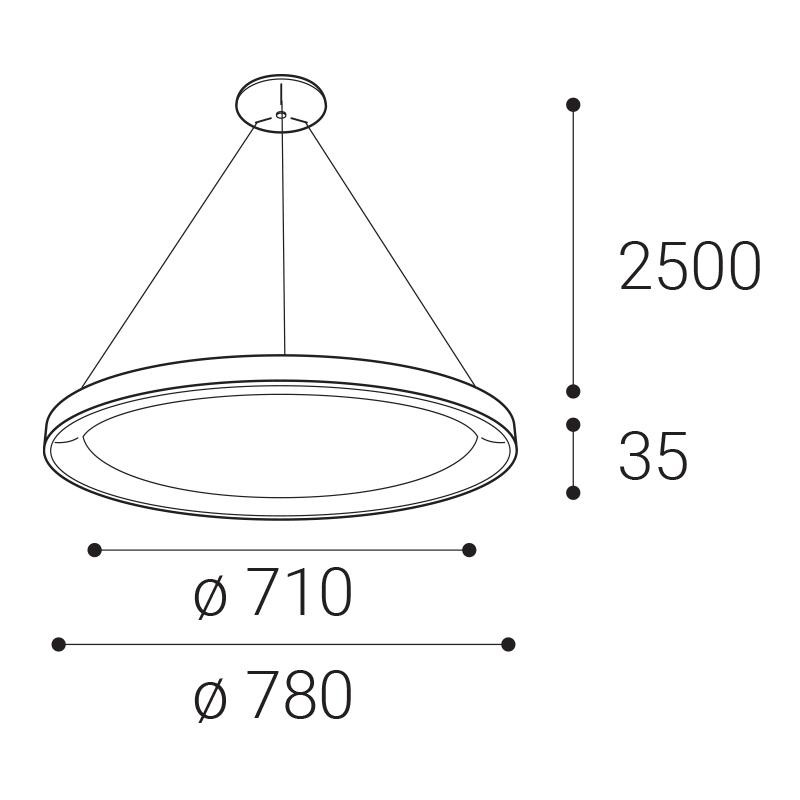 LED2 BELLA SLIM 78 P-Z, G DALI/PUSH DIM 60W 2CCT 3000K/4000K 3271957D
