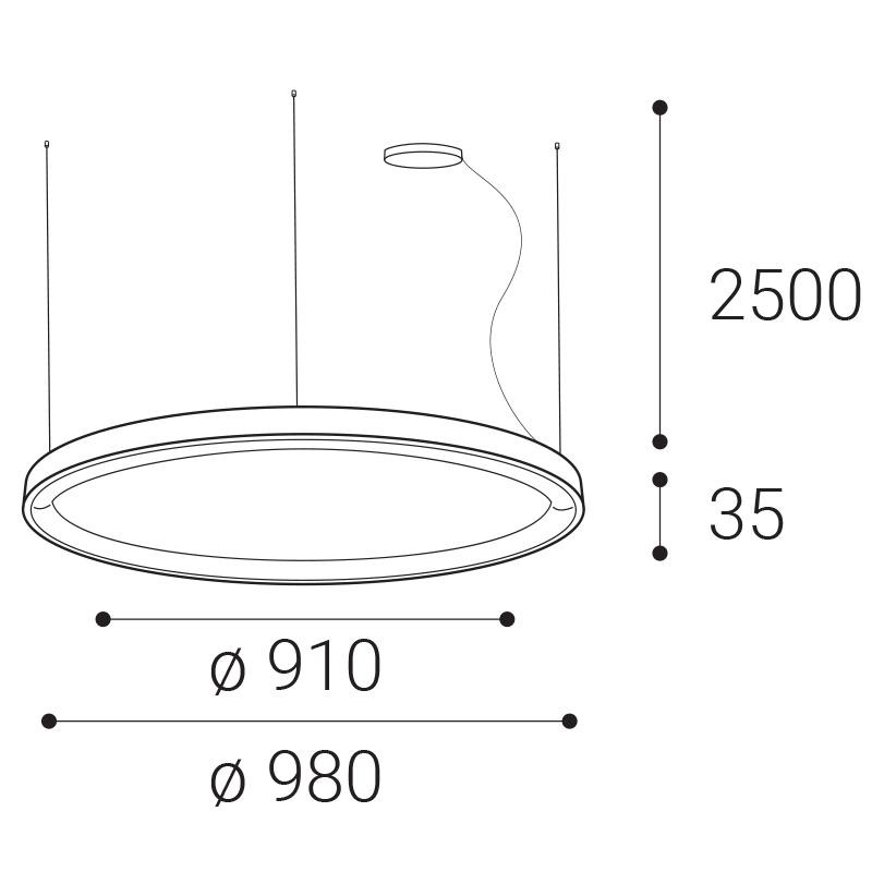LED2 BELLA SLIM 98 P-Z, G DALI/PUSH DIM 80W 2CCT 3000K/4000K 3273357D
