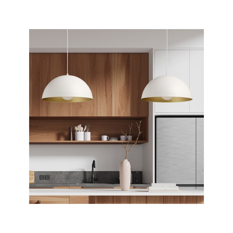 RENDL GLADYS 40 závesná biela/zlatá 230V LED E27 30W R14112