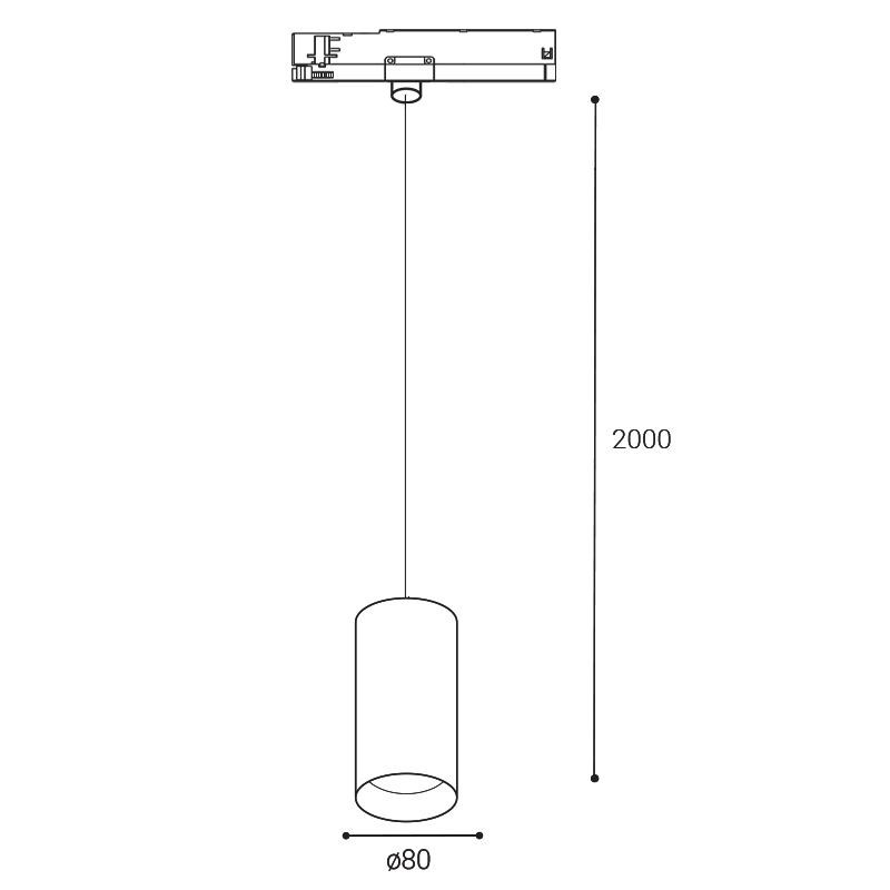 LED2 TRACK LUKY, W DALI/PUSH DIM 20W 3000K 7251431D