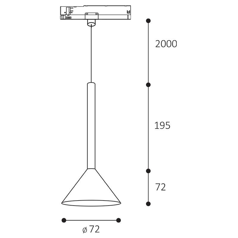 LED2 TRACK KONO, B DALI/PUSH DIM 6W 3000K 7490133D